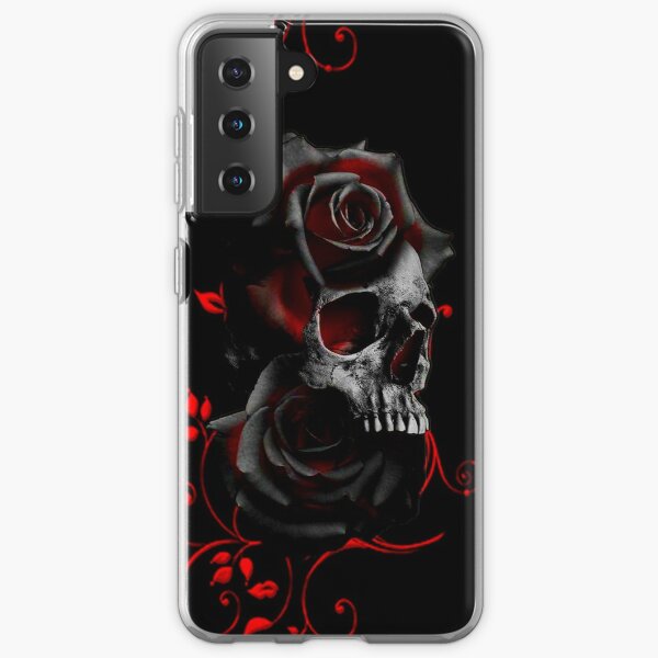 Skull with Black and Red Roses Samsung Galaxy Soft Case RB0909 product Offical Dark Souls Merch