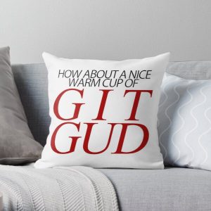 A Nice Warm Cup of Git Gud (Version 1) Throw Pillow RB0909 product Offical Dark Souls Merch